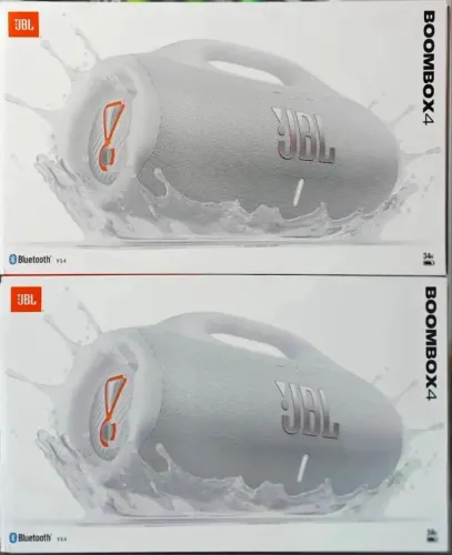 Boombox branca zero na caixa Nota fiscal