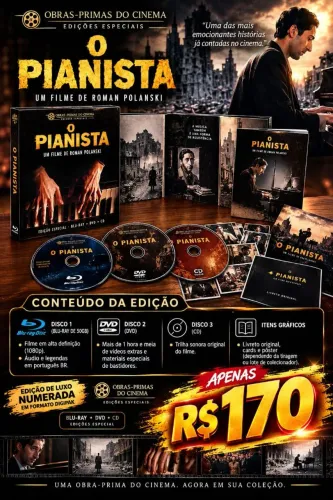 Edição especial obras primas do cinema filme O Pianista em blu-ray