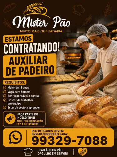 FORNEIRO / PADEIRO / AUXILIAR DE COZINHA 