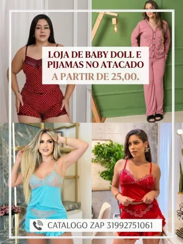 Vendas no atacado baby doll 25,00 e pijamas