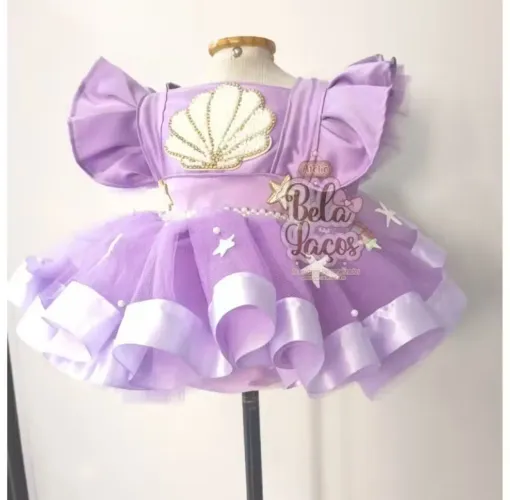 Vestido infantil fundo do mar