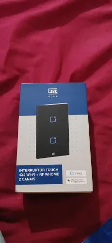 Interruptor Touch Wi-Fi 4x2 WEG 2 Canais RF Smart