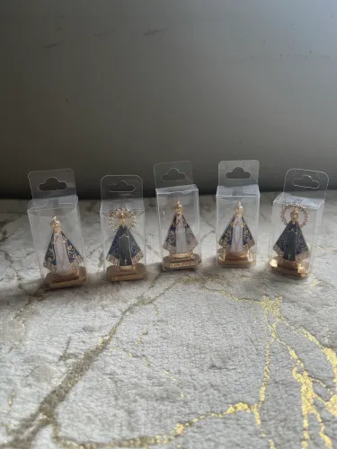 Santinha de Metal de Nossa Senhora Aparecida Para Painel de Carro Dupla Face