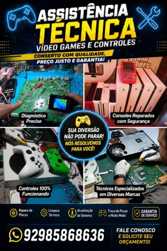Assistência técnica de controle e vídeo games 