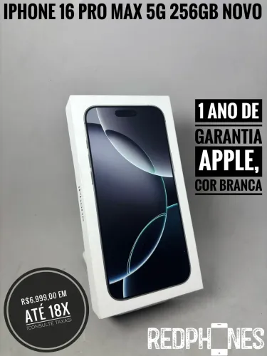 Loja física. Aceitamos trocas em iPhone's ou Android. iPhone 16 Pro Max 256GB novo