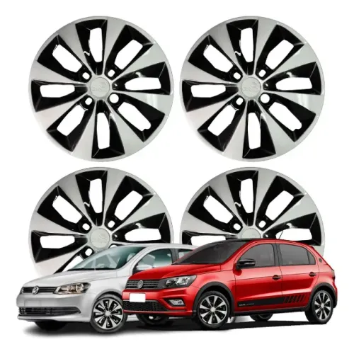 Kit Calotas Grid Diamantadas Modelo Gol Voyage Aro 14 VW