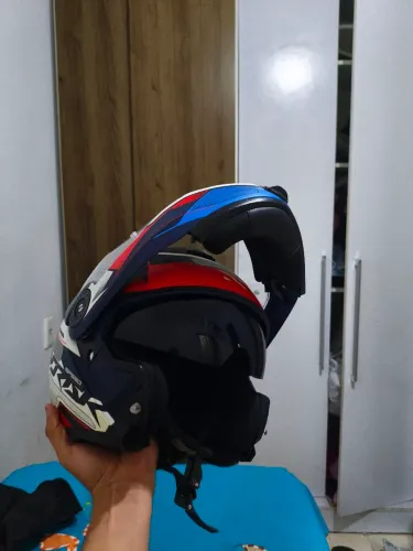 Capacete Norisik Ff345 Route Speedmax Escamoteável Cor Azul