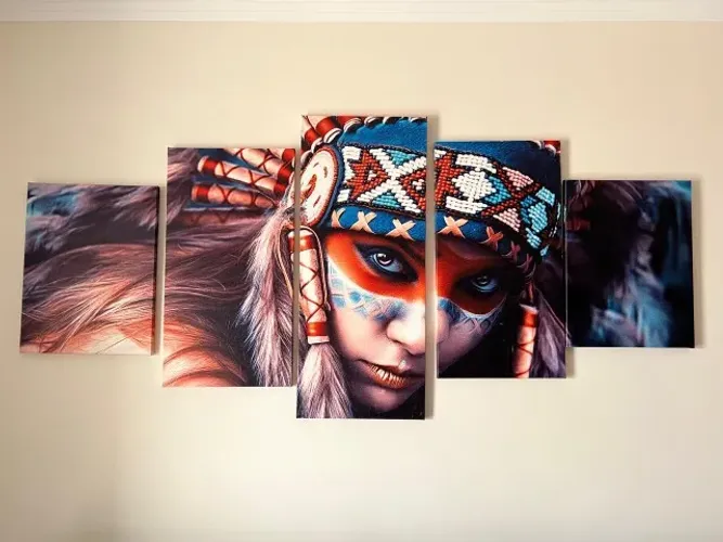 Quadro mosaico decorativo de Indígena - 115x60 cm