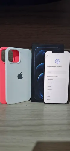 iPhone 12 Pro Max Azul Pacífico 128GB - Caixa + Capas (Leia a Descrição)