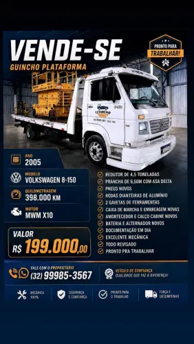 VW 8-150 guincho prancha c/ asadelta