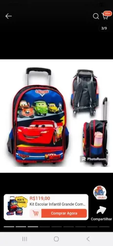 Mochila de rodinhas CARROS