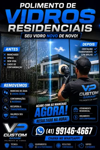 Polimento de vidros residenciais 