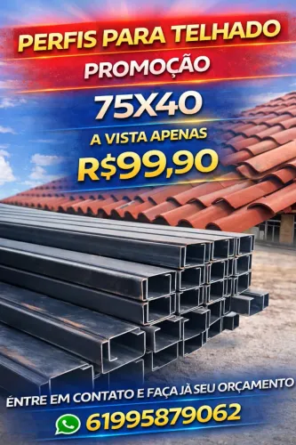 Todo material p/ sua obra perfil 75x40x14 promoção a vista R$99,90