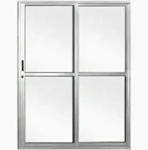 ? **PORTA DE ALUMÍNIO SACADA L25 - 2 FOLHAS - BRILHANTE - COM FECHADURA**