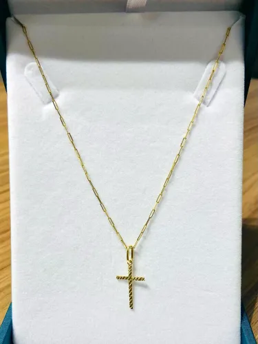 Cordão de ouro Cartier facetado + pingente 2.85g