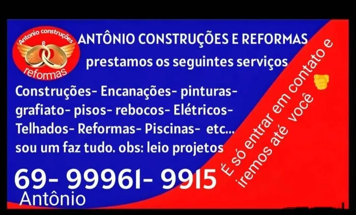 Pedreiro, pintor, carpinteiro, faz tudo de construção civil.