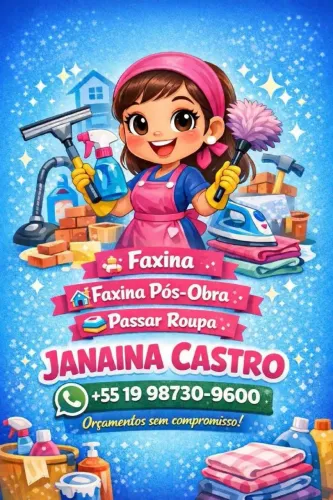 Faço faxina e passo roupa,faça seu orçamento.