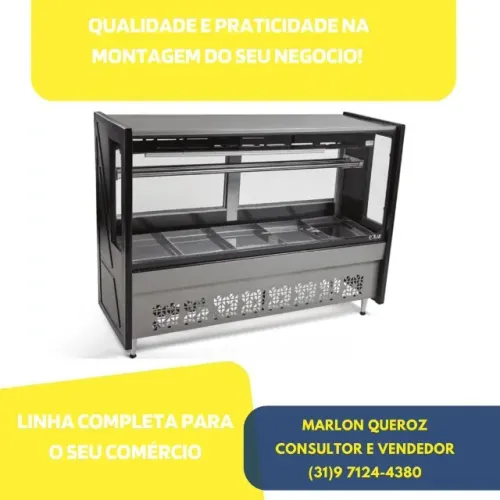 Balcão de Carnes 1,75M Vidro Reto Polar