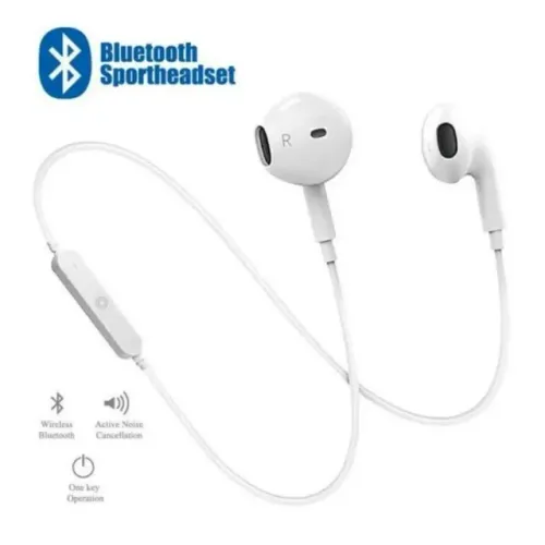 Fone de Ouvido Bluetooth Sport com Microfone e Cordinha S6