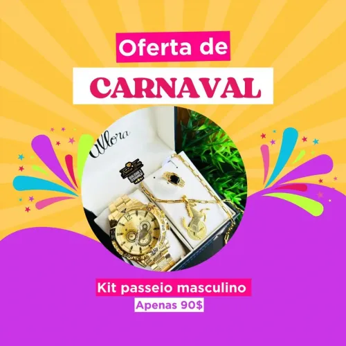 Kit relógio passeio masculino 