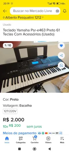 Teclado yamaha psr e-463, semi novo, com capa térmica, porta partitura e fonte original 