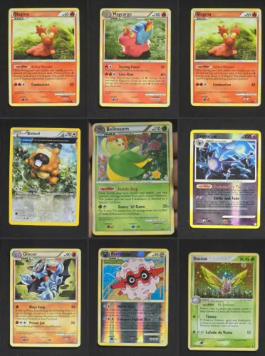Cartas Slugma, Magcargo, Crobat, Gliscor e mais - Pokemon TCG