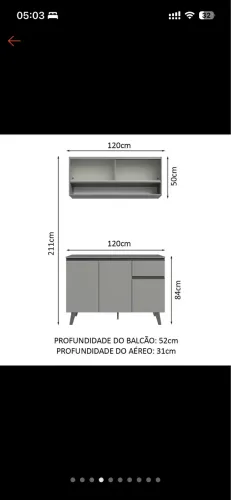 Armário de cozinha conjunto 2 peças