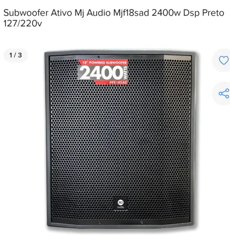 Subwoofer MJ "18" o par 127/220v