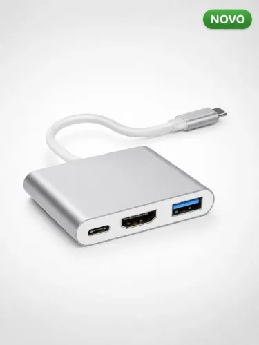 Adaptador USB-C para HDMI 4K + USB 3.0 + USB-C Digital AV 3 Portas
