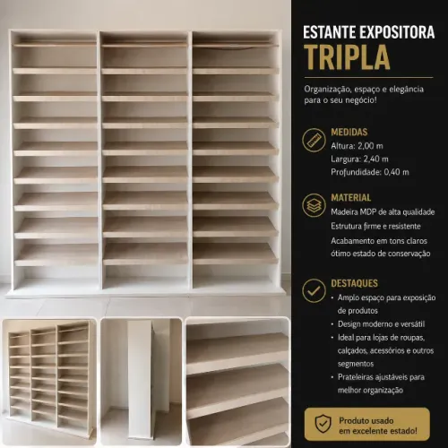 Estante Expositora para Loja em MDF - Excelente Estado