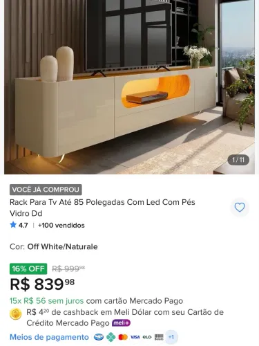 Rack off white na caixa