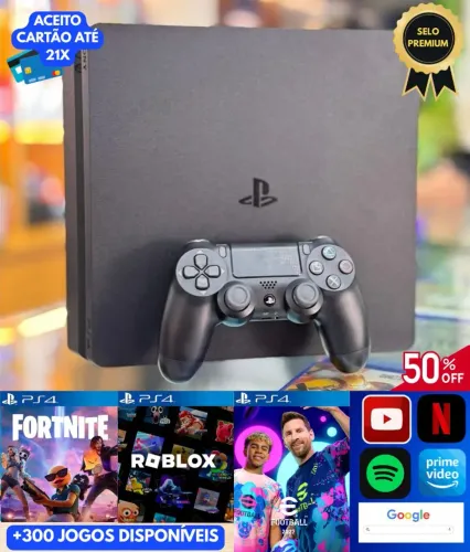 OPORTUNIDADE! PS4 SLIM 1TB + 300 JOGOS DISPONÍVEIS!