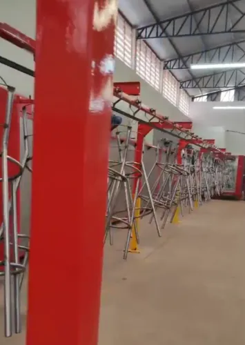 Linha de Pintura Eletrostática Contínua - Alta Produtividade