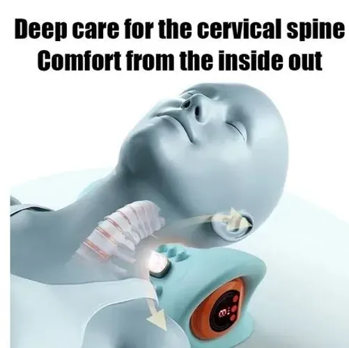 Massageador Cervical Elétrico Pescoço Tração Pulso Aquecimento Alívio Da Dor Quiropraxia