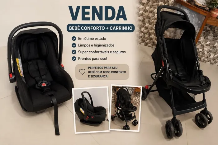 Bebê conforto e carrinho