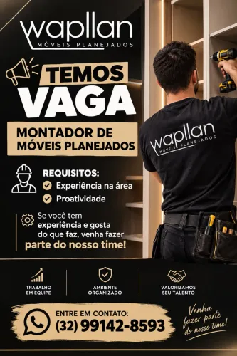 VAGA PARA MONTADOR DE MÓVEIS PLANEJADOS