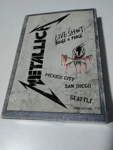 Box Metallica - Live Shit: Binge & Purge 3 CD + 2 DVD RARO Megadeth Slayer Iron Maiden