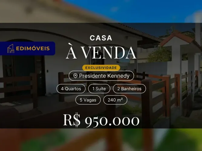Casa espaçosa em Presidente Kennedy: onde seu sonho de lar se realiza!