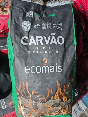 Carvao de briquete com acendedor