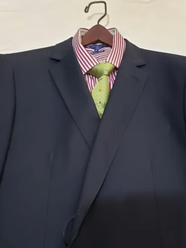 Terno Elle et Lui Twill - cor marinho - tam. 56 - modelagem pequena 