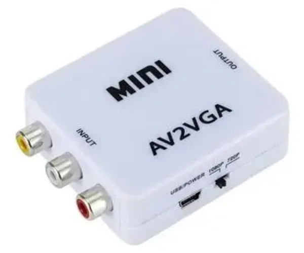 Conversor Áudio e Vídeo AV2 Para VGA: Ps1 Ps2 Xbox Dvd Vhs