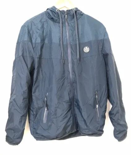 Jaqueta de Nylon Masculina Corta Vento Cor Cinza Tam G Com Capuz Gangster Produto Novo
