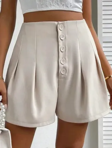 Short alfaiataria bege novo tam P