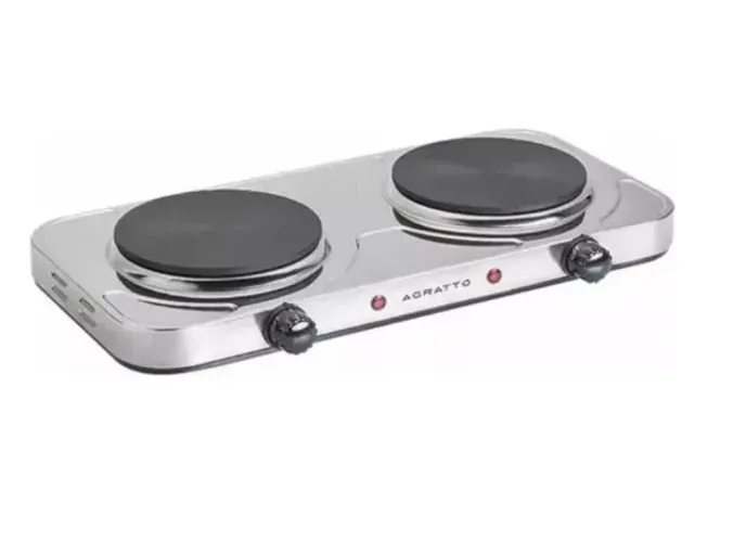 Fogão cooktop elétrica 2000W 127V Aço Inoxidável