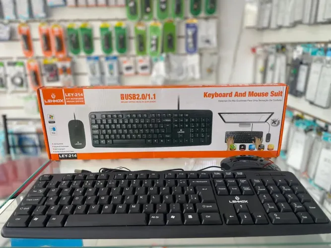Teclado e mouse USB Lehmox - ENTREGA GRÁTIS 