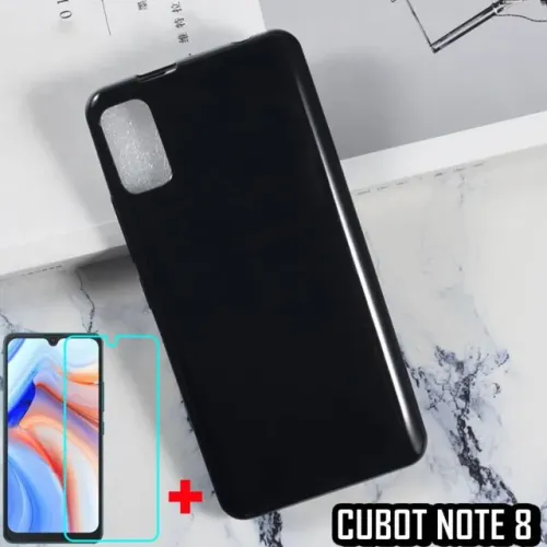 Kit 1 Capa de Silicone e 2 Películas de Vidro Temperado para Cubot Note 8