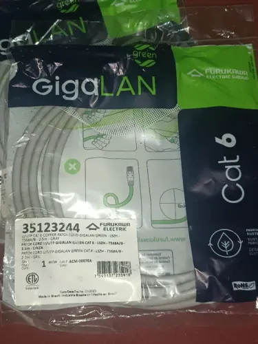 4 pacht cords gigalan cat6 Furukawa 3 mts cinza 