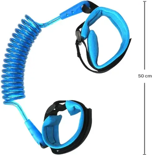 pulseira azul para segurança infantil - cordão guia de pulso bebê- azul