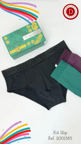 Kit de Slips Diamantes - 3 peças -