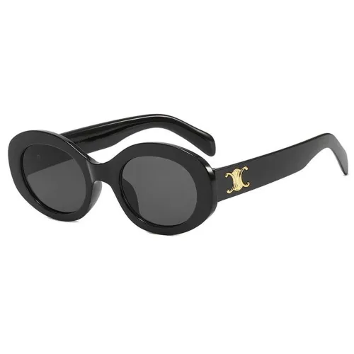 Óculos de Sol Oval Feminino Preto